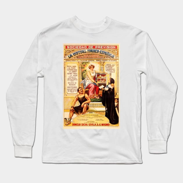 Sociedad De Prevision Spanish Financial Bank Loan Poster Advertisement Long Sleeve T-Shirt by vintageposters